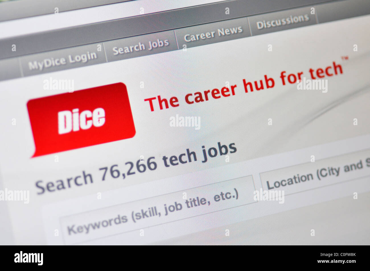 Dice technical job search website Stock Photo Alamy