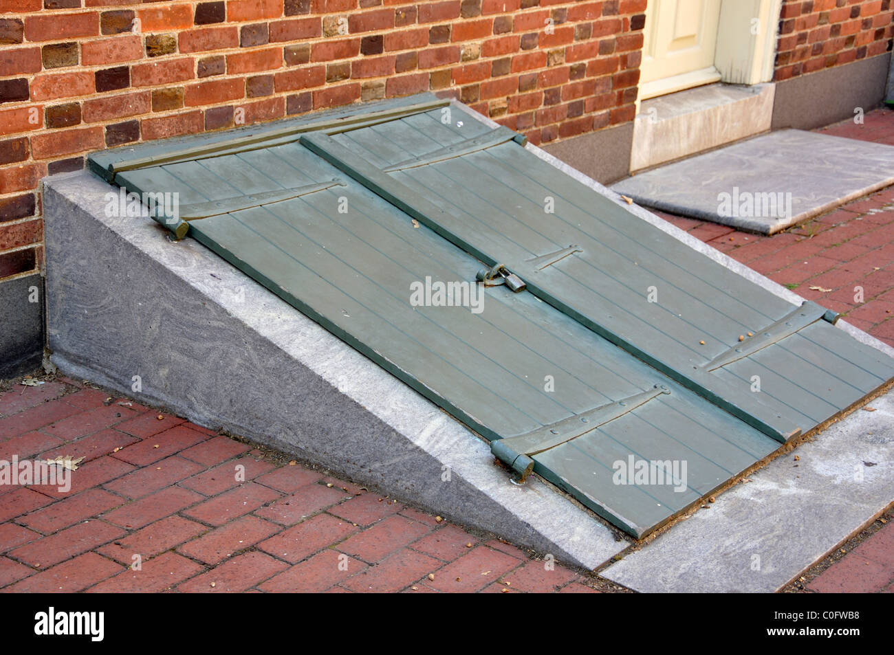 Hatchway, external cellar doors Stock Photo