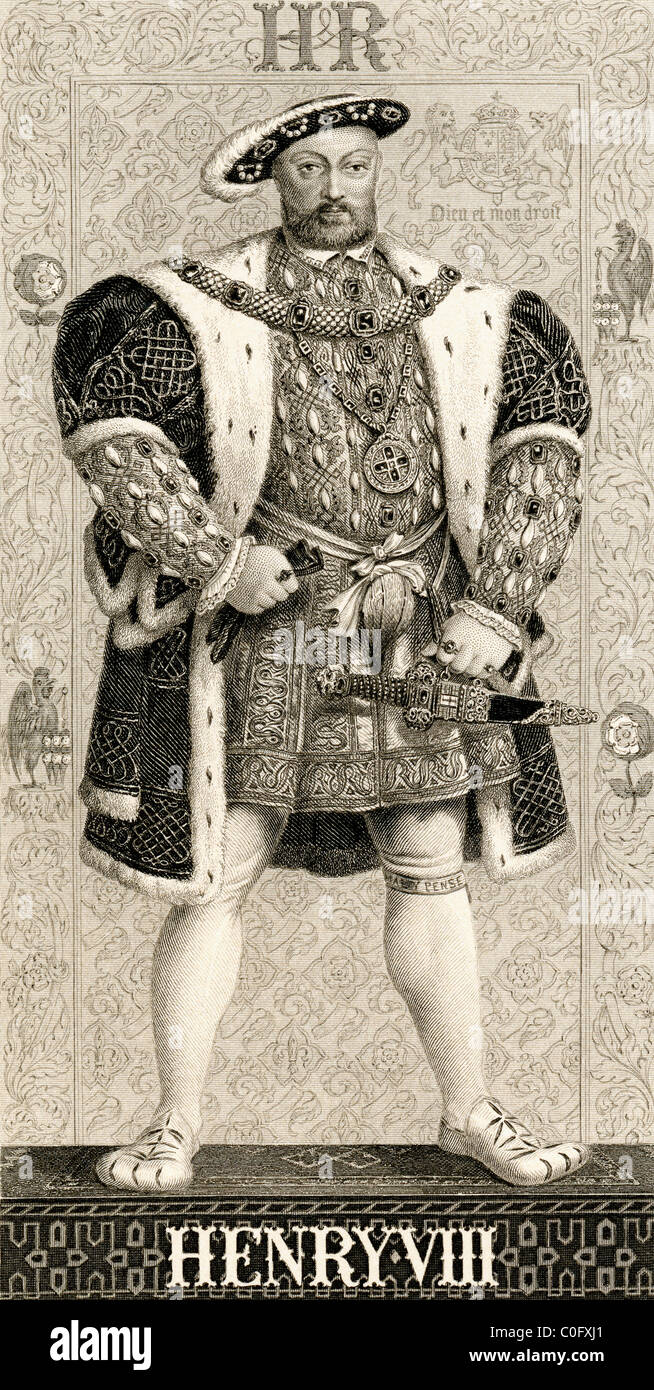 Henry VIII, 1491 to 1547. King of England and Ireland. From Illustrations of English and Scottish History published 1882. Stock Photo