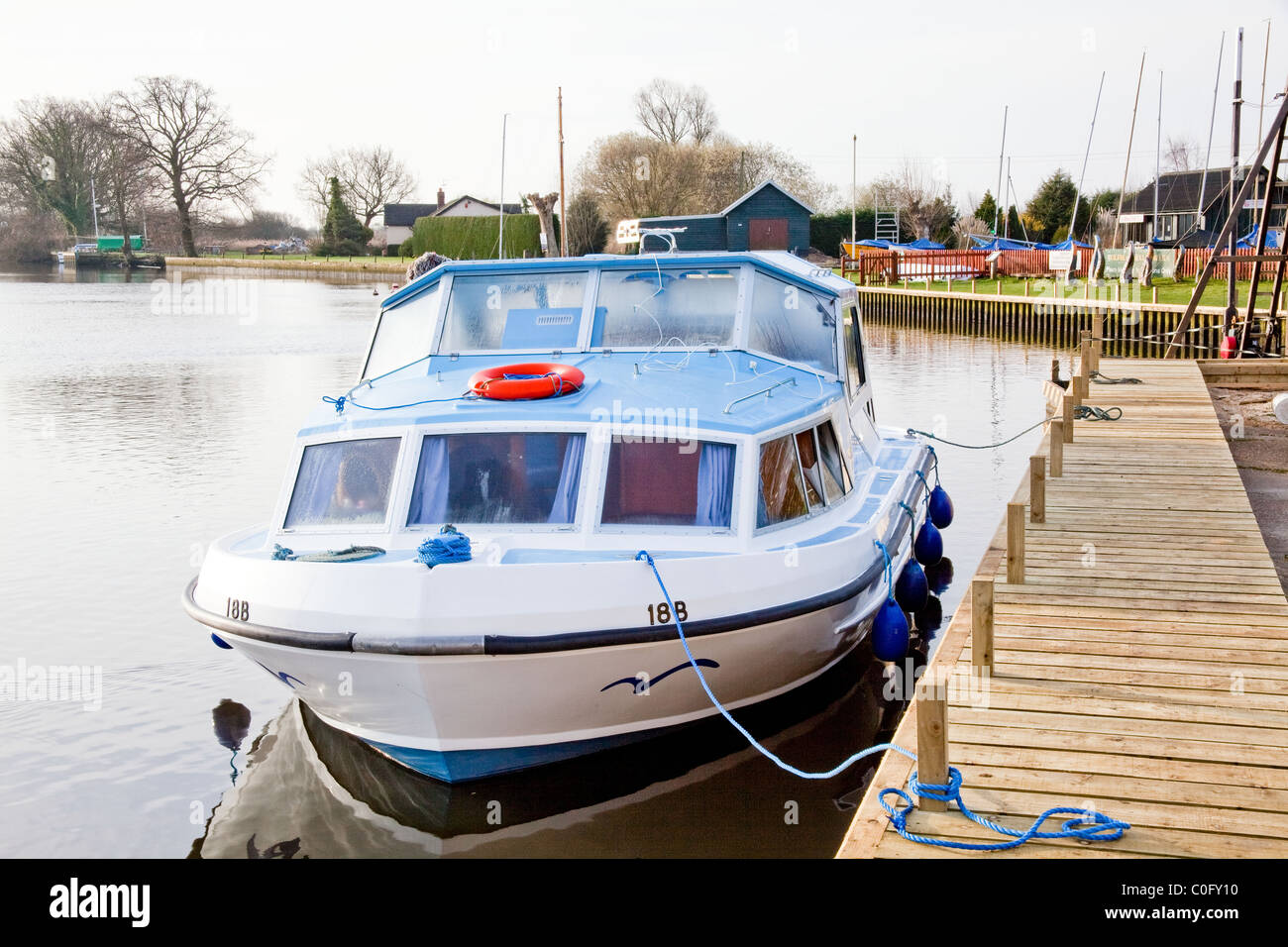 Broads Holiday Cruiser Stock Photo