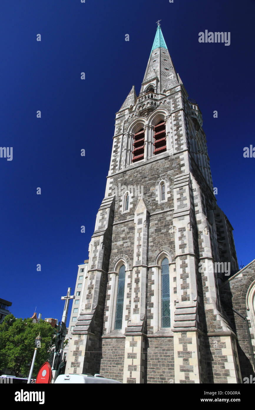 Christchurch Cathedral, New Zealand prior to the February 2011 earthquake Stock Photo