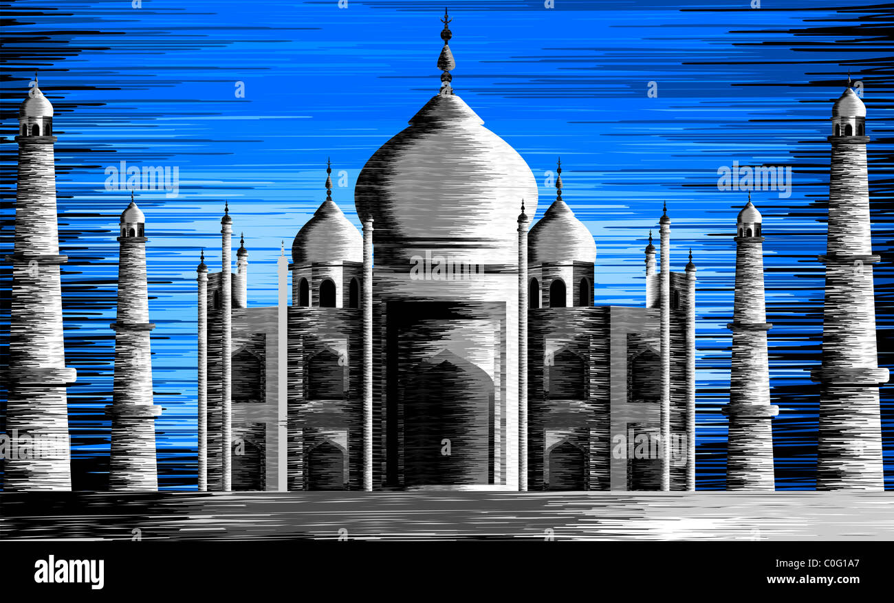 Digital Painting Of Taj Mahal The Artist Feels The Beauty Of The Taj Mahal Along With The Blue Sky Symbolising The Sign Of Love Stock Photo Alamy