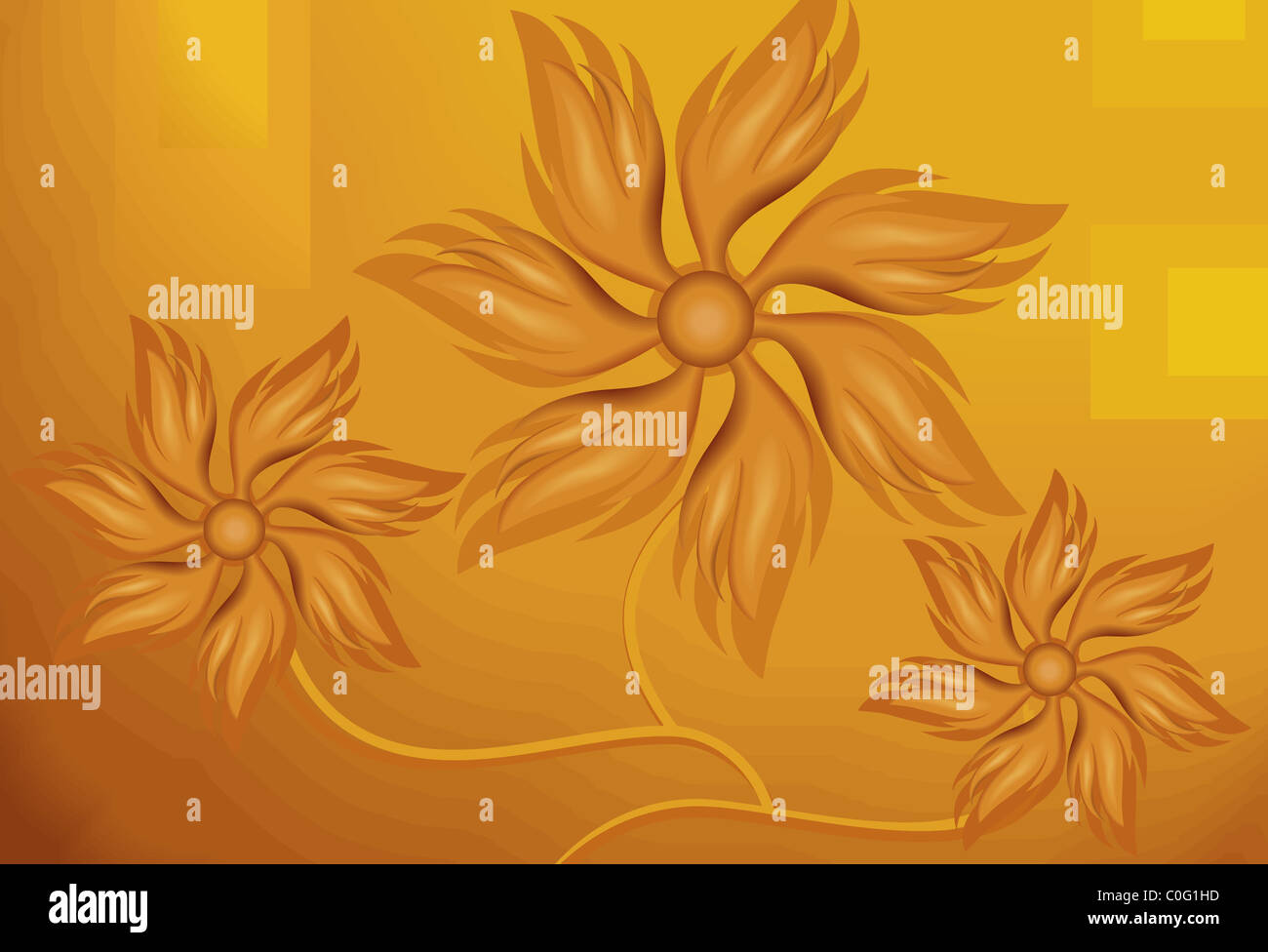 Digital painting of dry flower. The artist is enjoying the beauty of a collection of dry flowers. Stock Photo