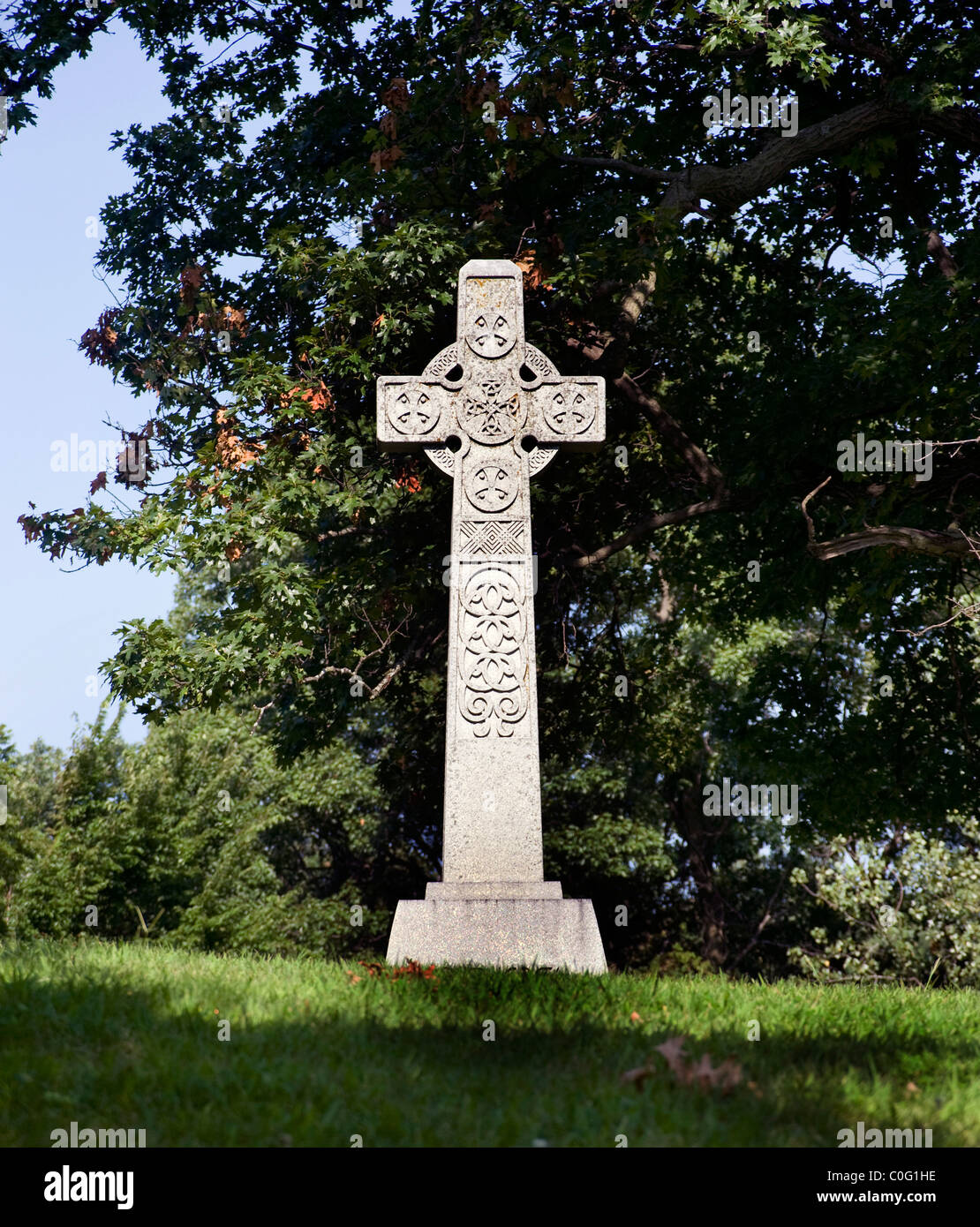 Celtic Cross tombstone Stock Photo