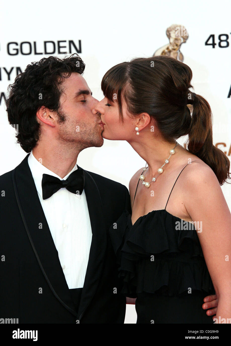 Michael Urie and girlfriend Golden Nymph awards ceremony arrivals during the 2008 Monte Carlo