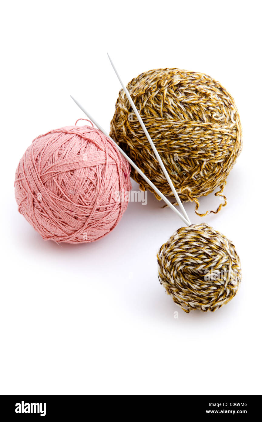 Yarning Object object on white - sewing Yarn close up Stock Photo - Alamy