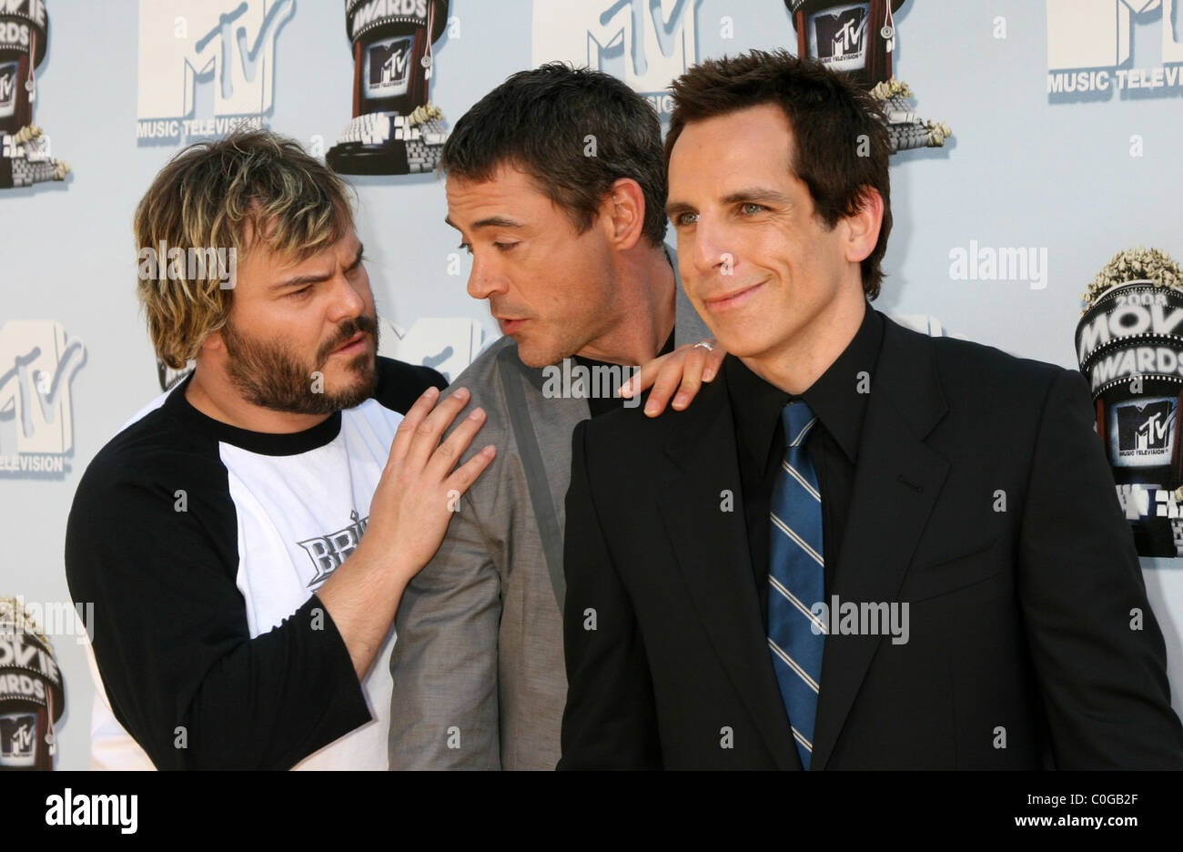 Jack Black, Robert Downey Jr and Ben Stiller 2008 MTV Movie Awards held at  the Gibson Amphitheater Universal City, California Stock Photo - Alamy
