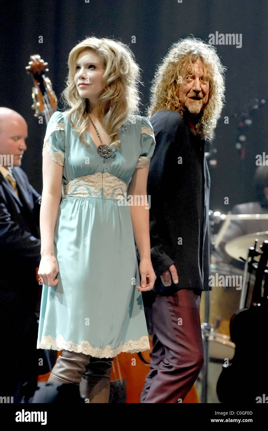Robert Plant and Alison Krauss performing concert at Wembley Arena London, England - 22.05.08 Stock Photo -