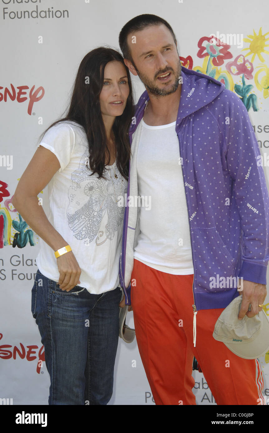 Courteney Cox and David Arquette,  Time for Heroes celebrity carnival to benefit The Elizabeth Glaser Pediatic Aids Foundation. Stock Photo