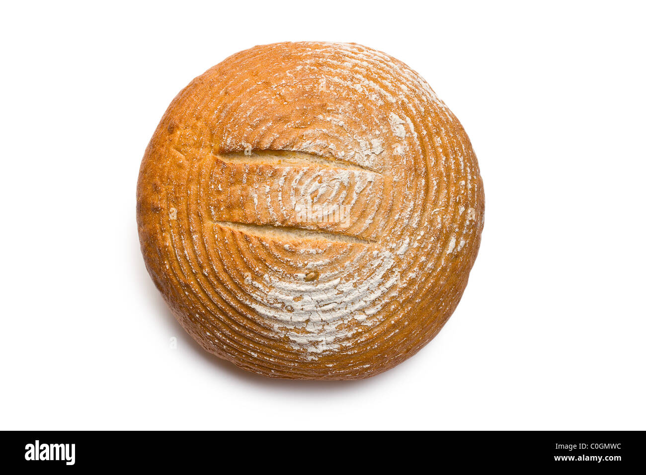 round bread on white background Stock Photo