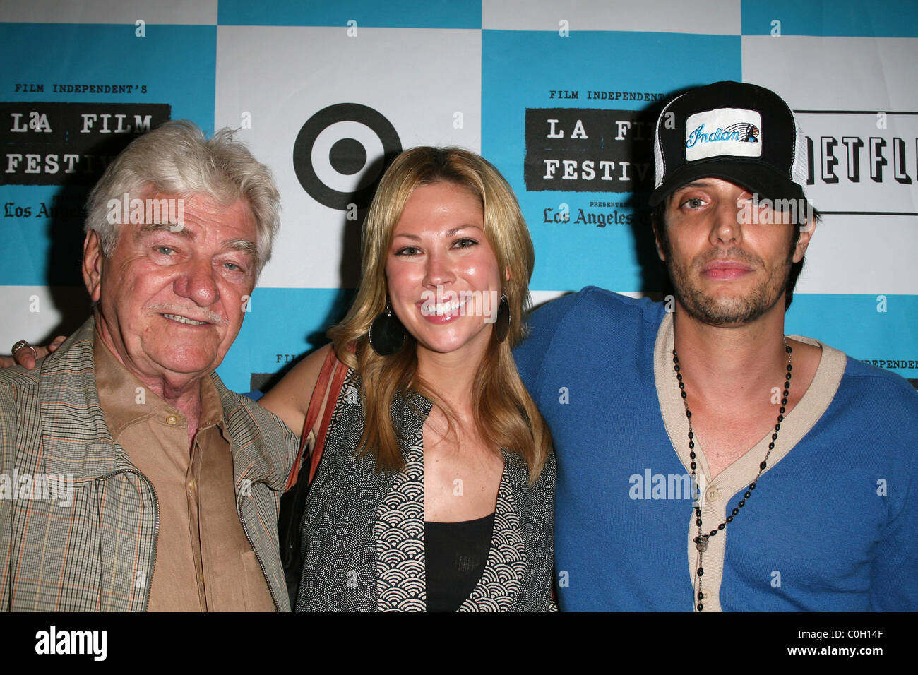 Seymour Cassel, Desi Lydic and Shawn Andrews Los Angeles Film Festival 2008 - Premiere of 'Big Heart City' - Arrivals Los Stock Photo