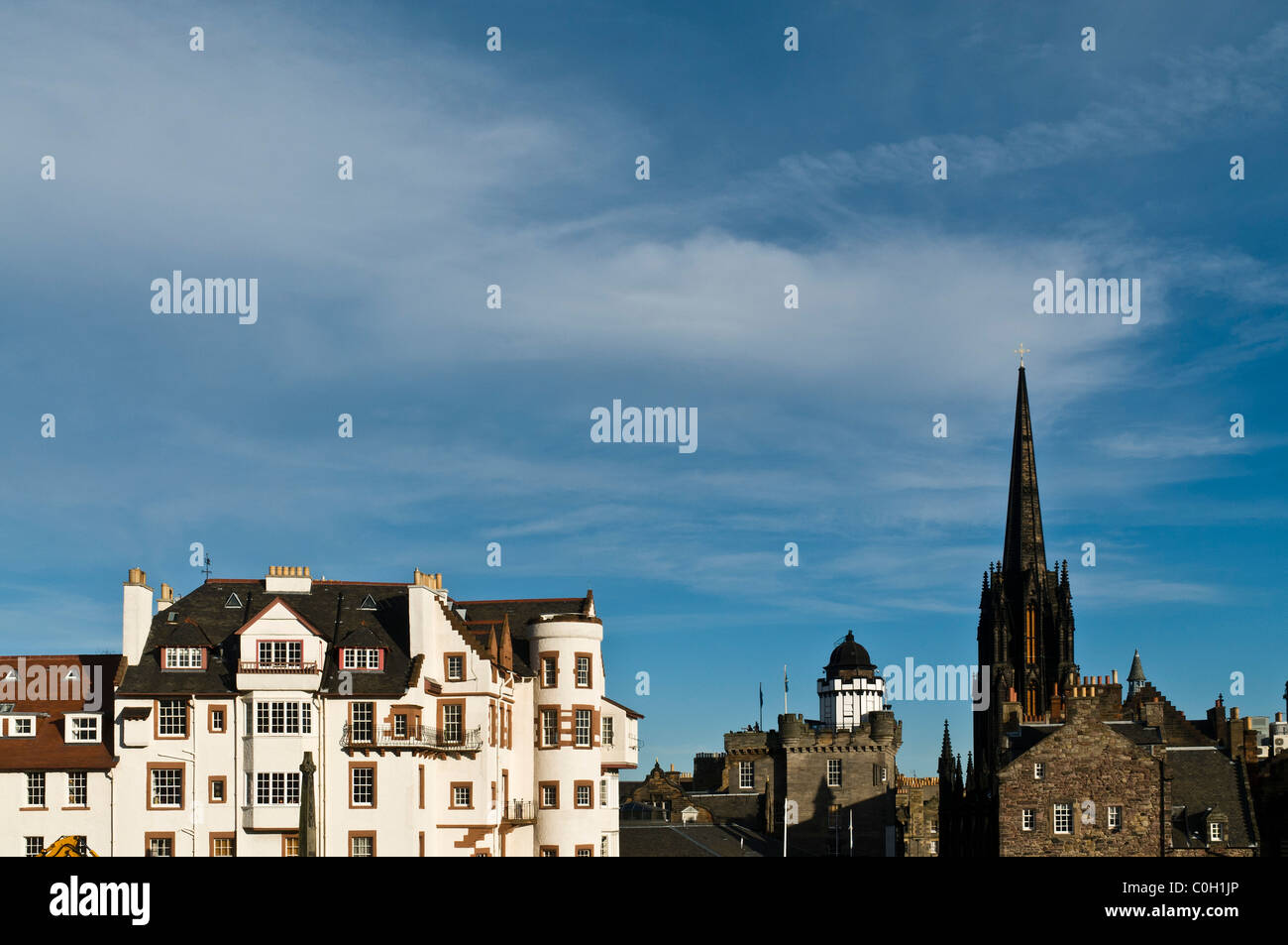 dh  ROYAL MILE EDINBURGH Edinburgh buildings skyline Royal Mile old town scotland city scottish Stock Photo