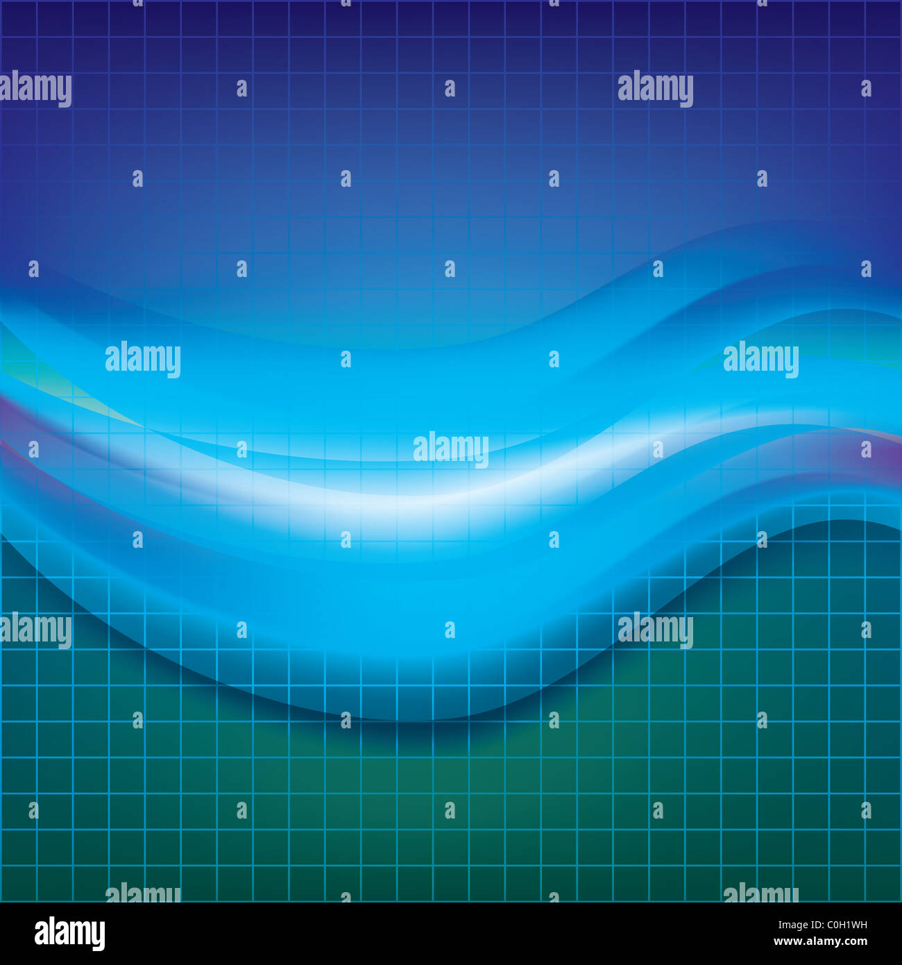 abstract green background with squares and blue waves Stock Photo - Alamy