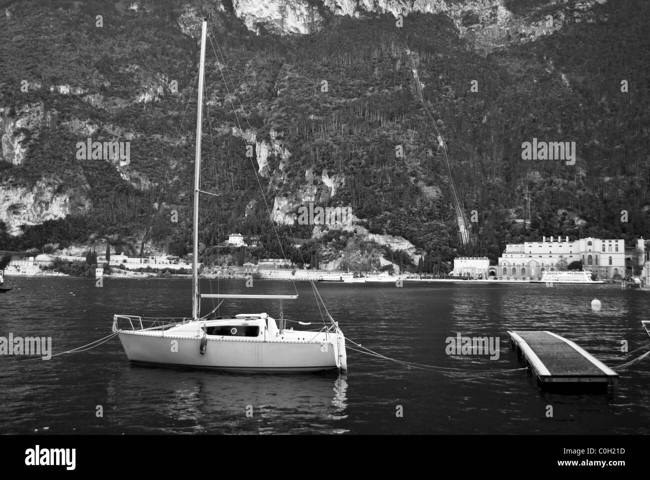 Garda lake mountains Black and White Stock Photos & Images - Alamy