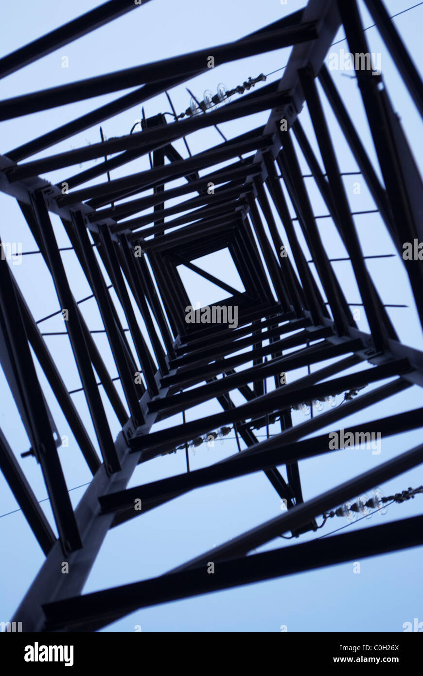 pylon high voltage power transmission lines Stock Photo - Alamy