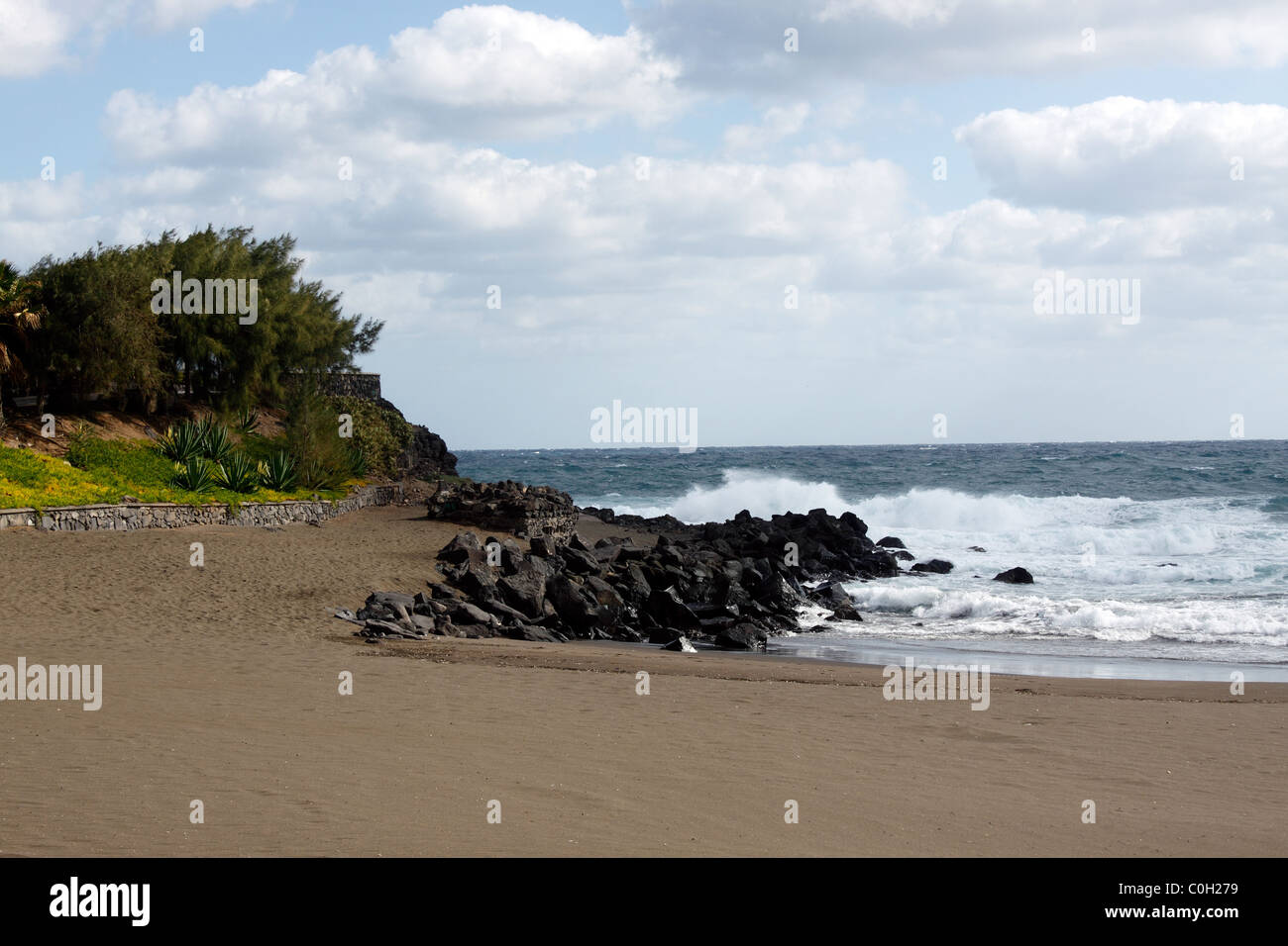 THE PICTURESQUE HEADLAND AT LA GARITA ON THE CANARY ISLAND OF GRAN CANARIA. Stock Photo