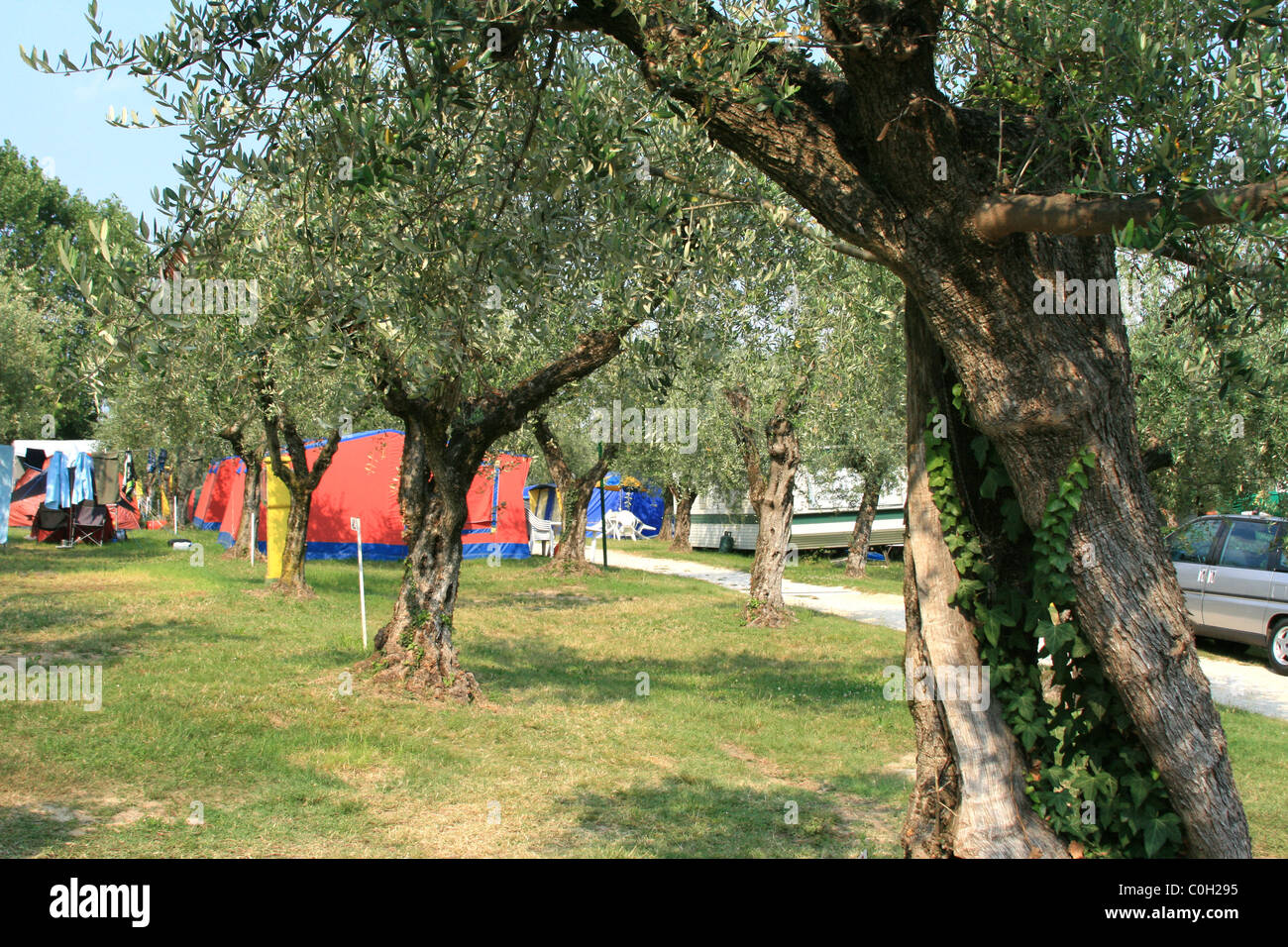 Camping and caravan park on Lake Garda, Italy Stock Photo - Alamy