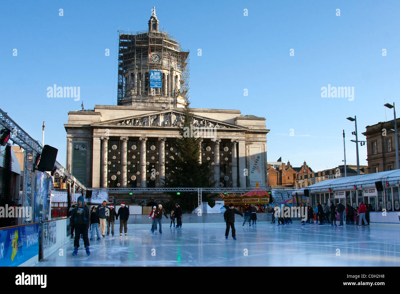 Empire Scaffolding and the Ice Rink Nottingham City Centre, Enland, UK Stock Photo Alamy