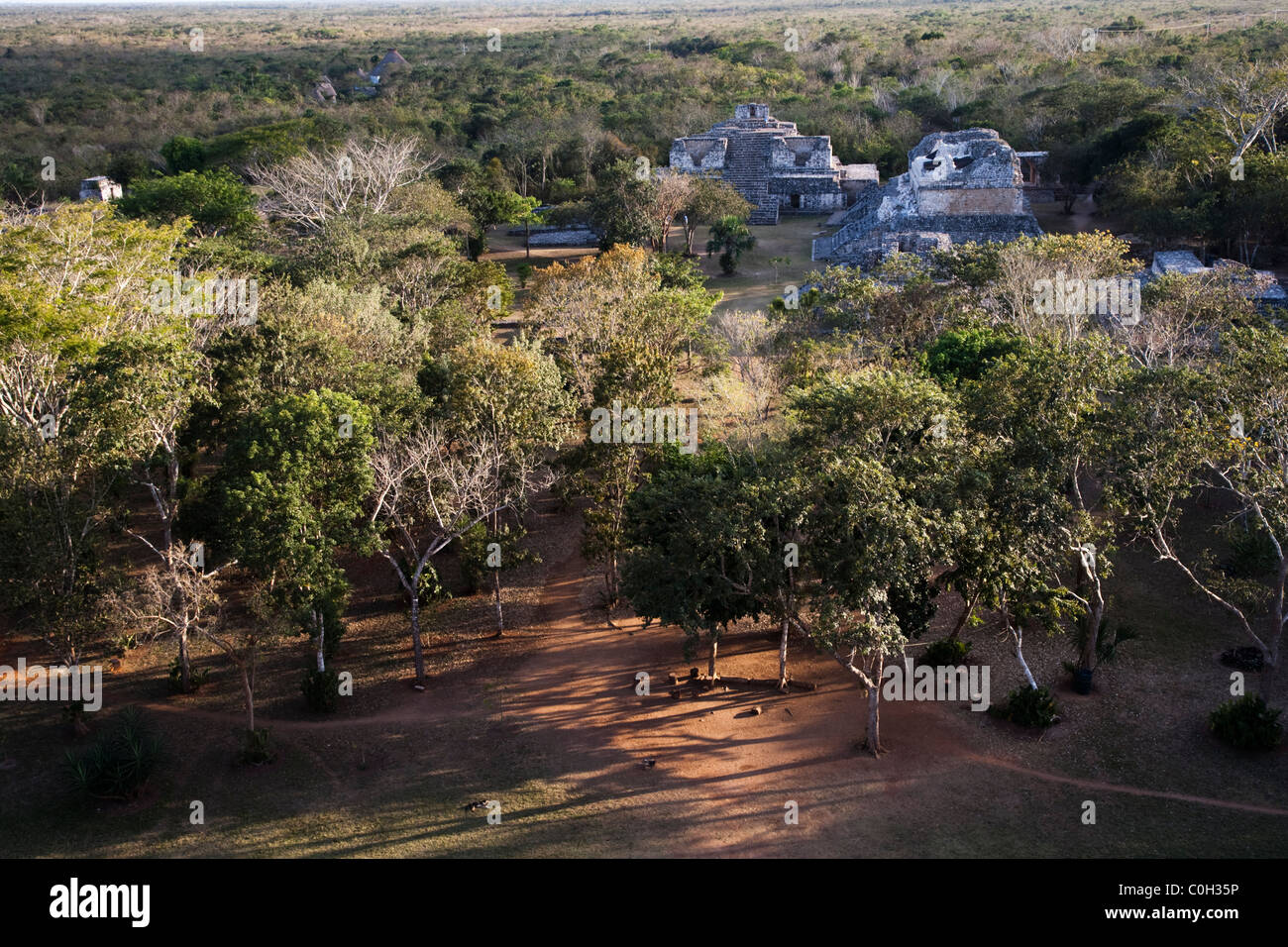 View of Ek' Balam pre-Columbian archaeological site in Yucatan, Mexico Stock Photo