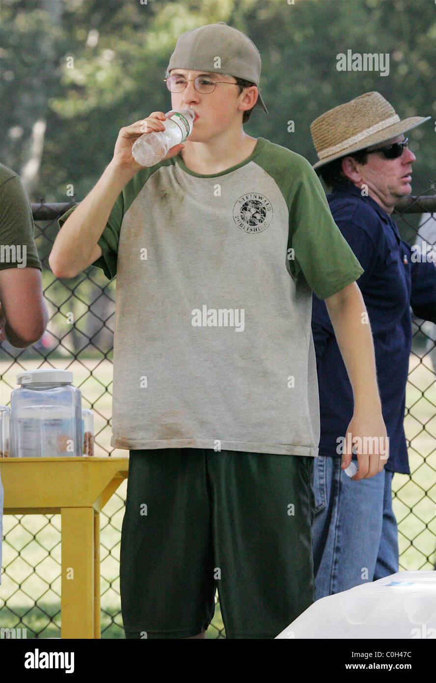 Kevin Covais on the film set of his movie 'Labor Pains' Los