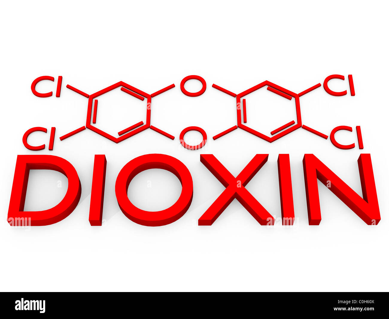 Dioxin , 2,3,7,8-Tetrachlordibenzo-p-dioxin Stock Photo