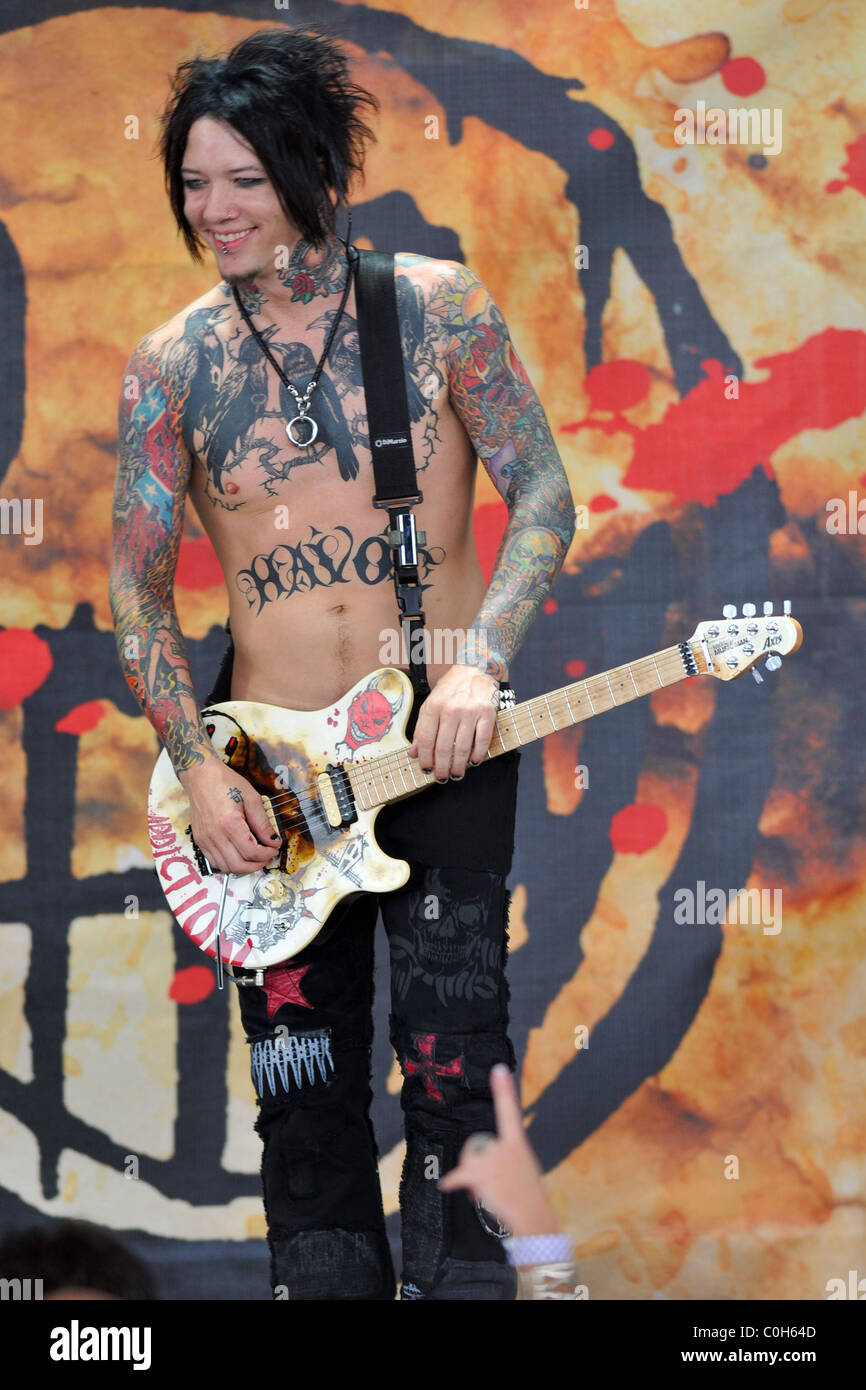 Guitarist Dj Ashba Of Sixx A M Performing On The Opening Night Of The Cruefest Tour West Palm Beach Florida 01 07 08 Lester Stock Photo Alamy