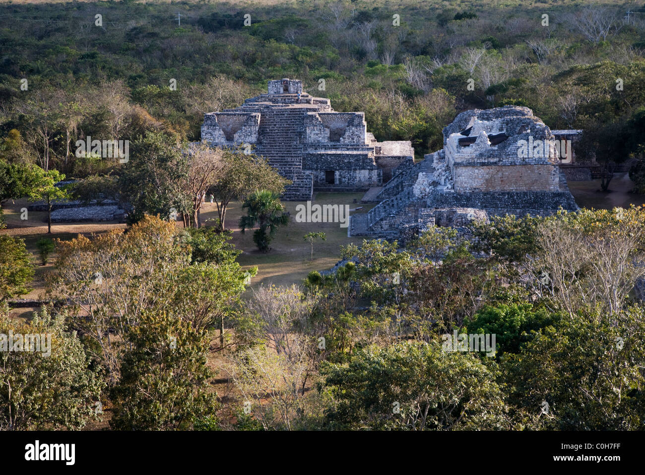 View of Ek' Balam pre-Columbian archaeological site in Yucatan, Mexico Stock Photo