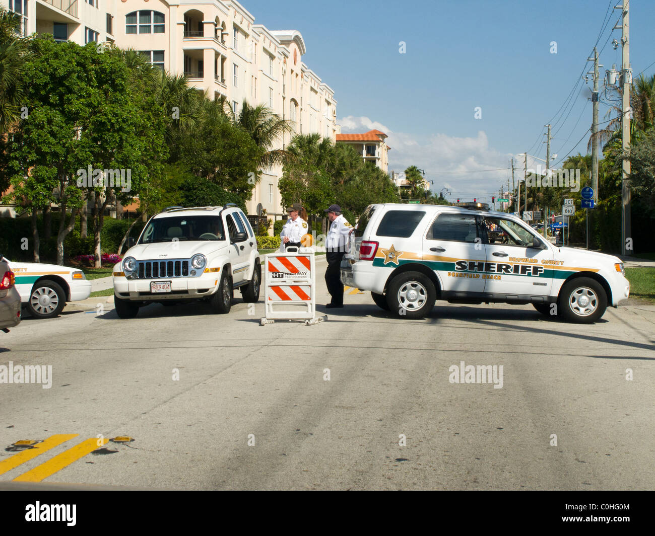Road block in Florida. Stock Photo