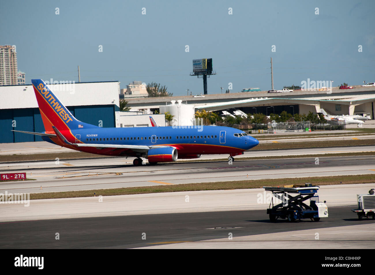Airliners at Fort Lauderdale FL. airport. Stock Photo