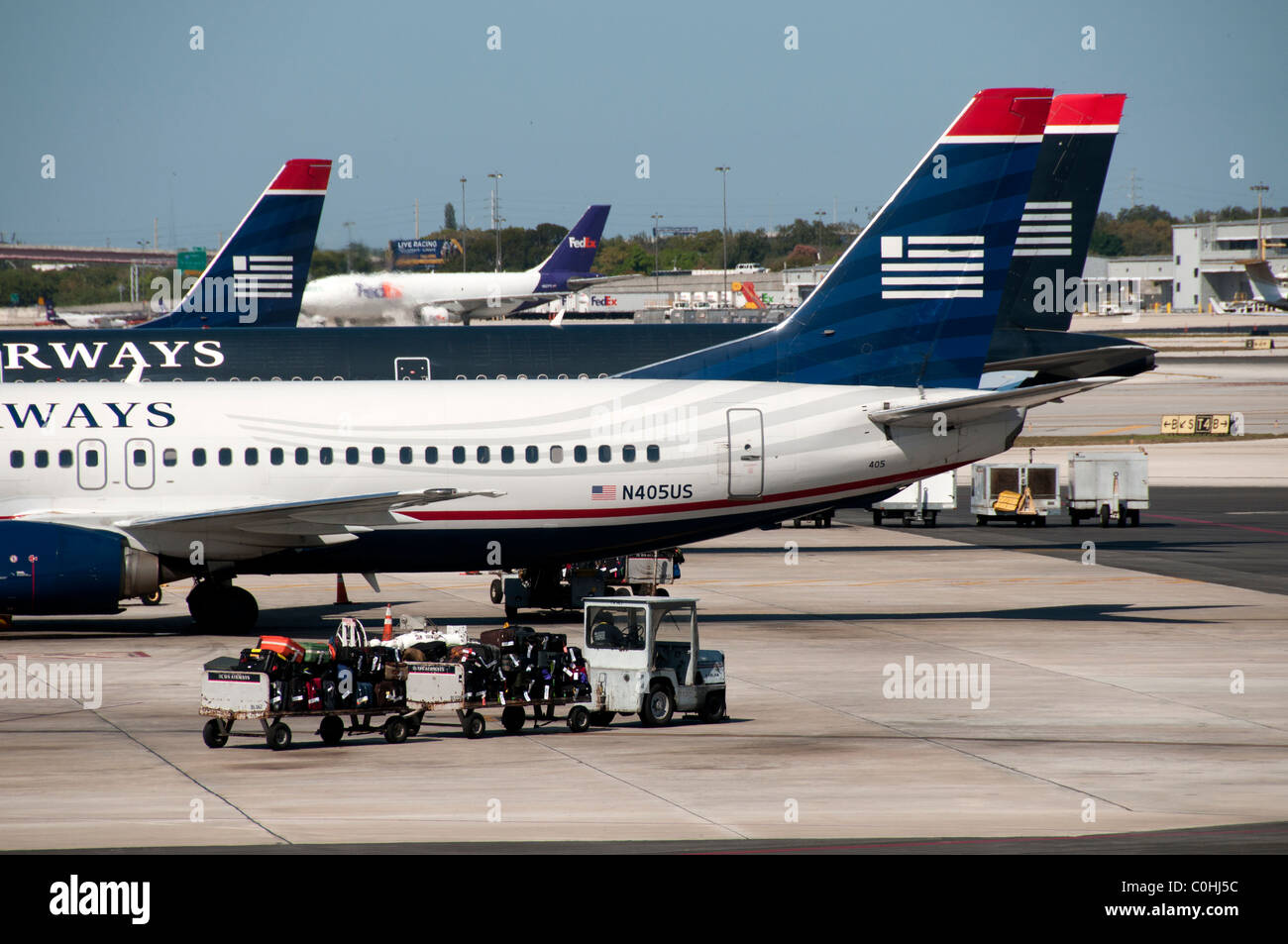 Airliners at Fort Lauderdale FL. airport. Stock Photo