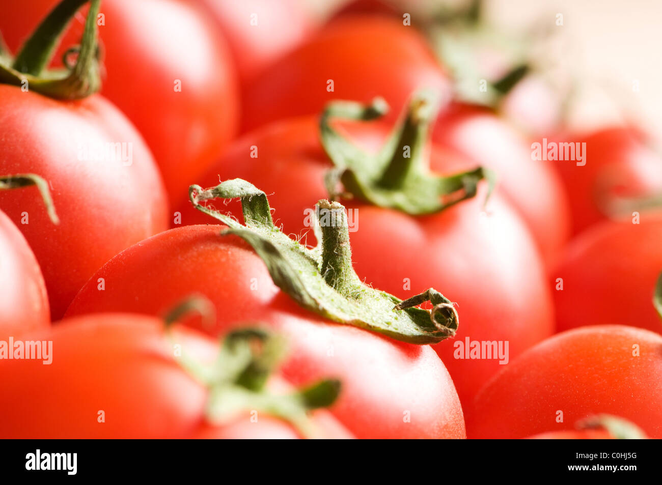 Red tomatoes arranged at the market stand Stock Photo - Alamy