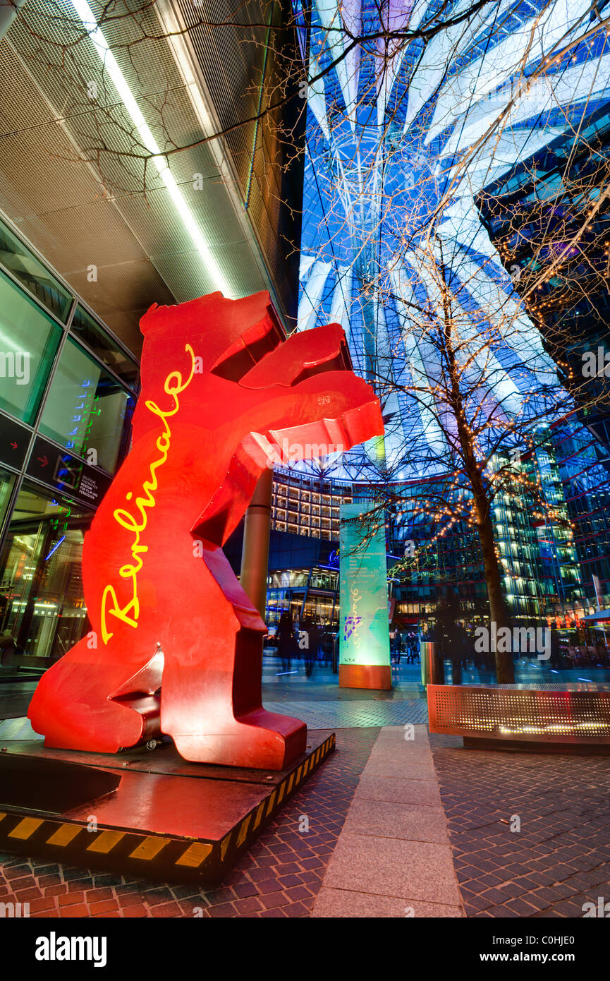 Berlinale Bear in the Sony Center, Berlin, Germany, Europe Stock Photo