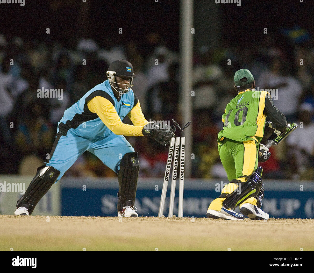 Xavier Marshall is stumped by wicketkeeper TaylorThe Stanford 20/20