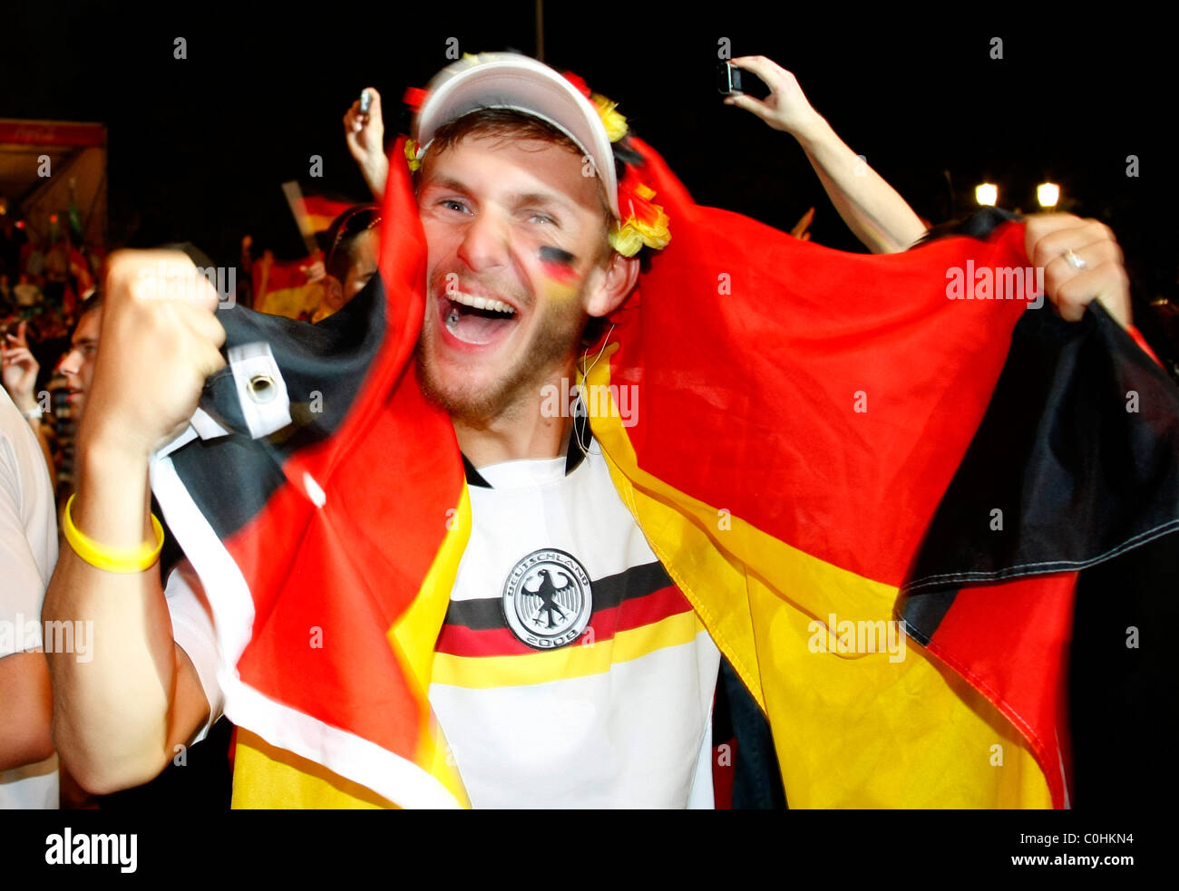 Football Fan Screening Of The Uefa Euro 2008 Soccer Game Germany Vs Turkey At Fanmeile At Football Fan Screening Of The Uefa Euro 2008 Soccer Game Germany Vs Turkey At Fanmeile At
