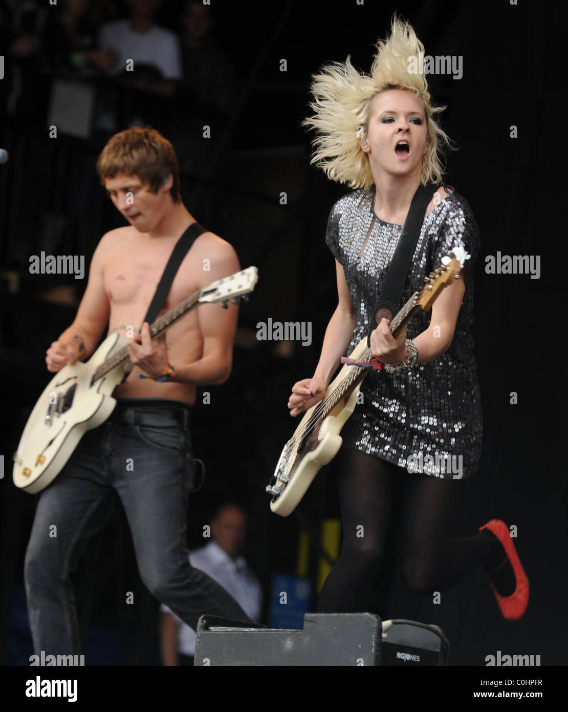 Billy Lunn and Charlotte Cooper of The Subways Glastonbury Festival