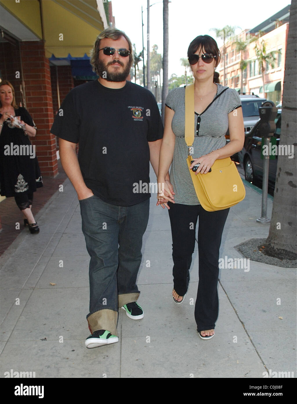 Exclusive!! Jack Black plays Mr Mom as he and wife Tanya take 2 month old  son Samuel Jason for a stroll around the neighbourhood in Beverly Hills,  Ca, 8/5/06 Stock Photo - Alamy