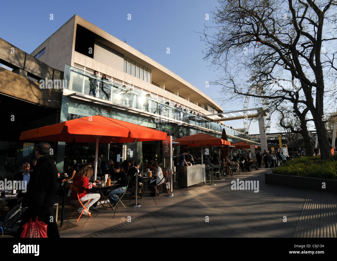 southbank, river thames , London, restaurants Stock Photo