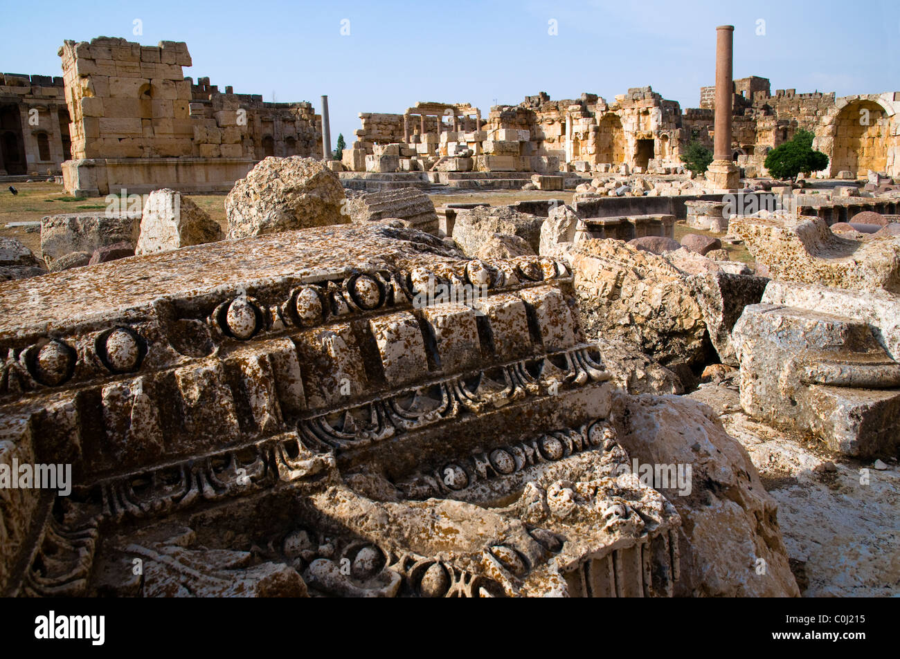 Great courtyard, archaeological site of Baalbek,UNESCO World Heritage Site. Bekaa valley. Lebanon. Stock Photo