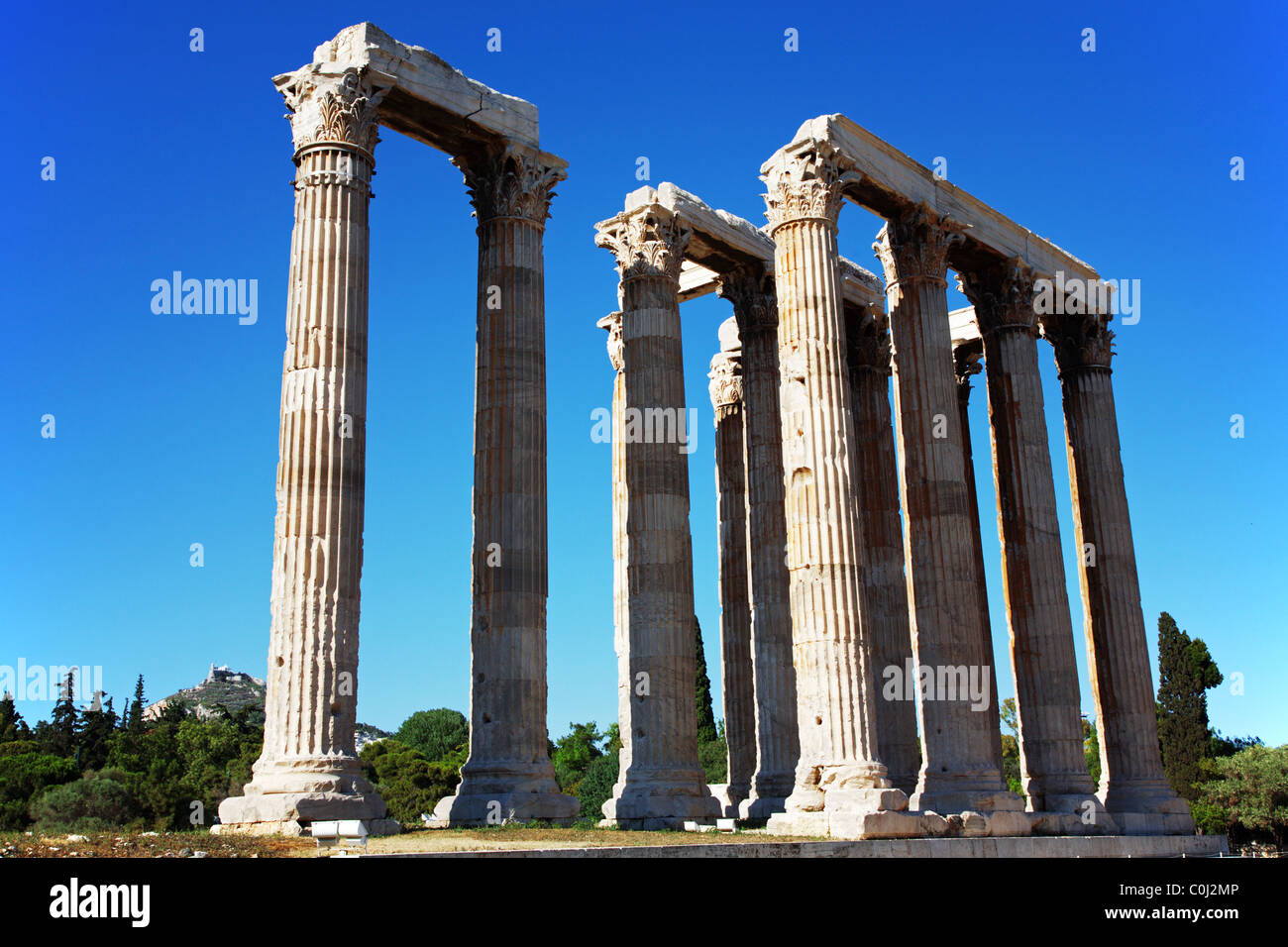The temple of Olympian Zeus in Athens, Greece Stock Photo