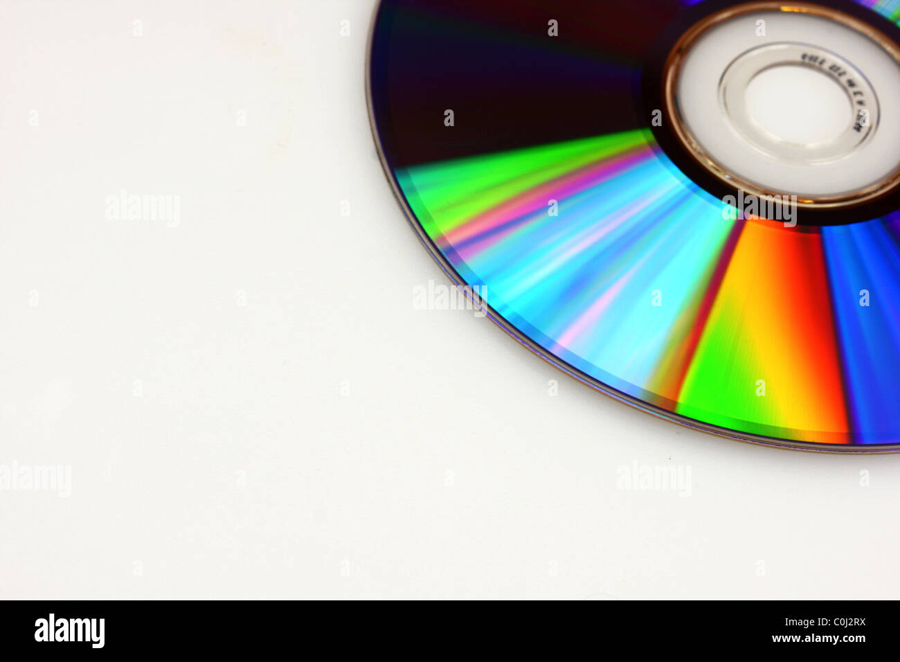 Closeup of DVD on white background Stock Photo