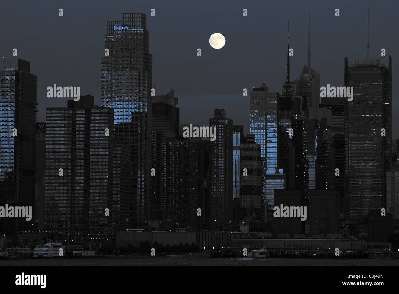 Images New York City USA Moon Cove night time Houses 1080x1920