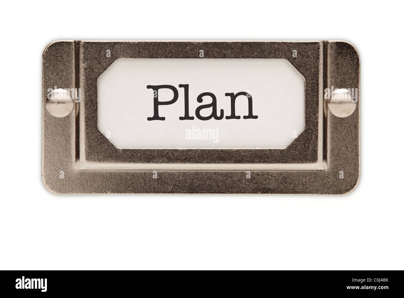 Plan File Drawer Label Isolated on a White Background Stock Photo Alamy