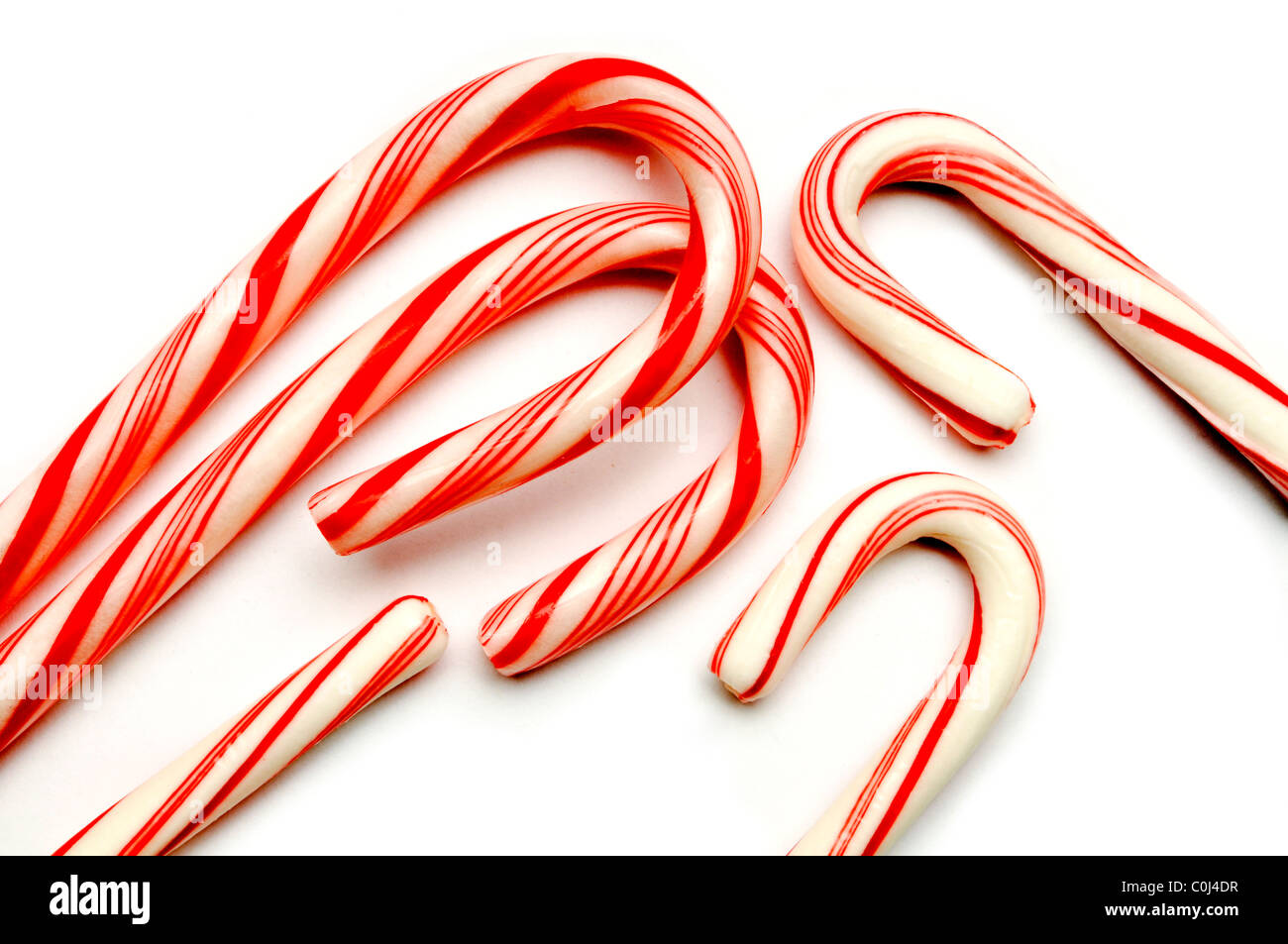 candy canes on white Stock Photo