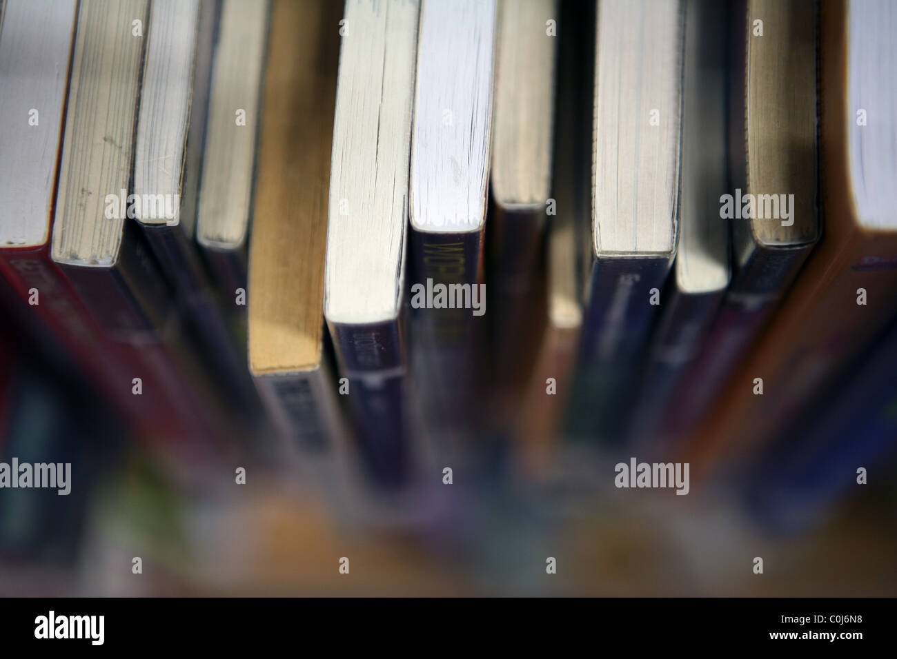 Text books in a UK public library. Stock Photo