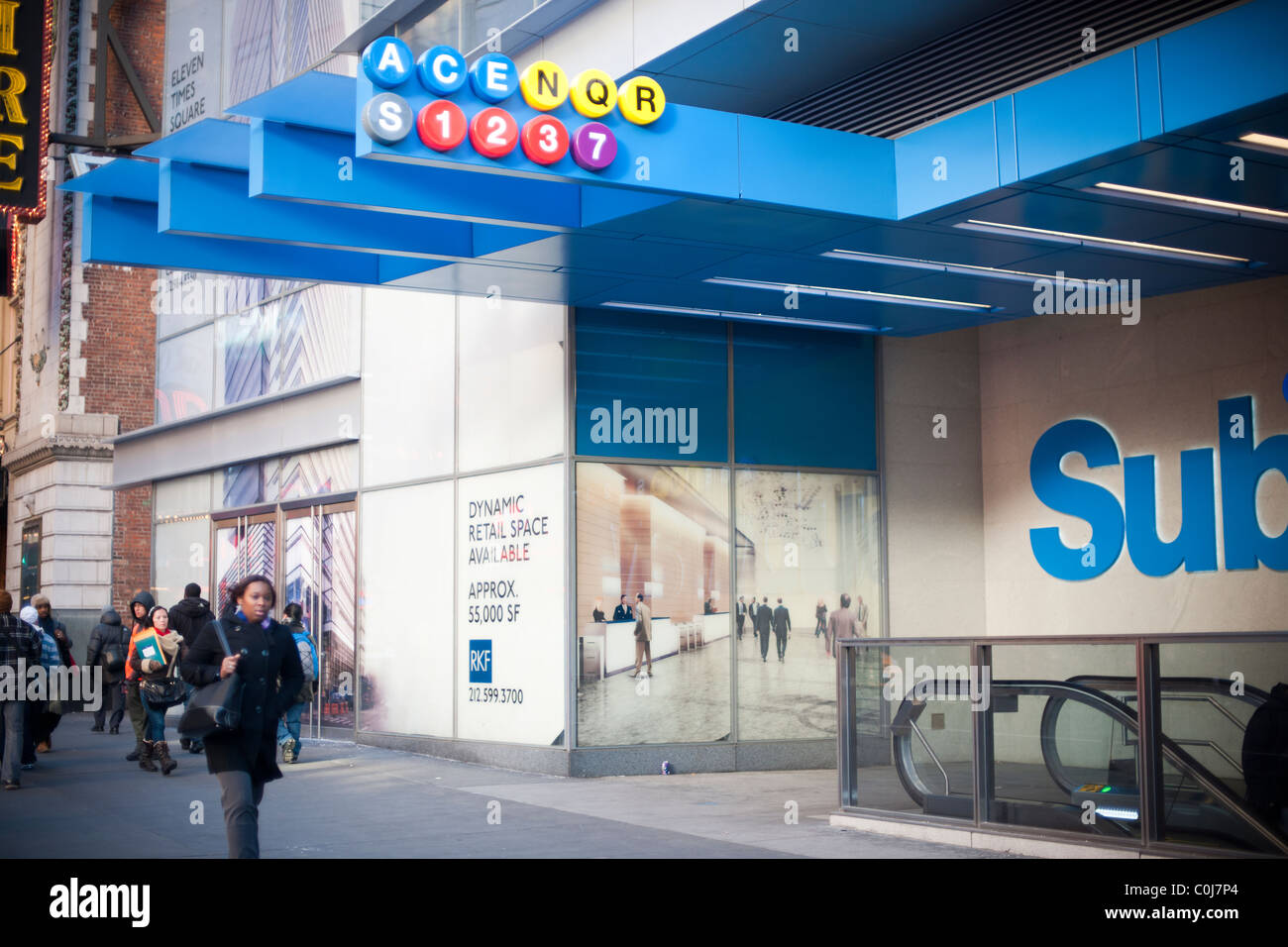 The new entrance to the Times Square subway station in the 11 Times