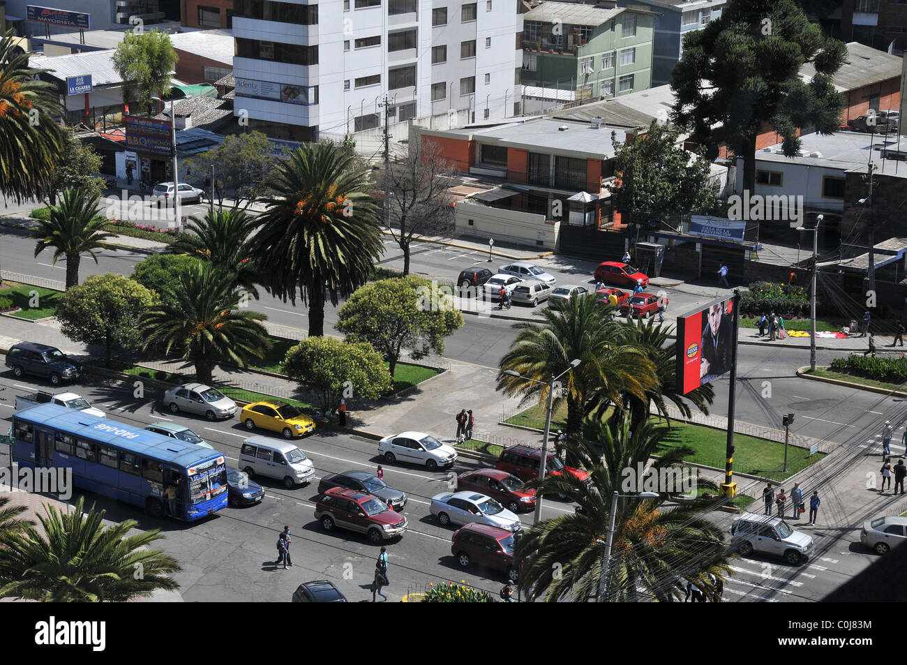 street scene modern city Quito Ecuador Stock Photo