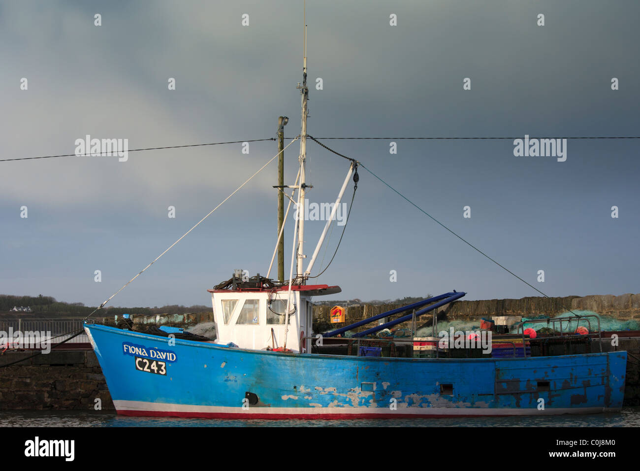 Irish fishing boat, Kilbaha Harbour County Clare Ireland Stock Photo
