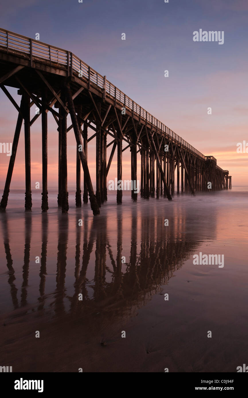 San Simeon Pier, William Randolph Hearst Memorial Beach, California Stock Photo