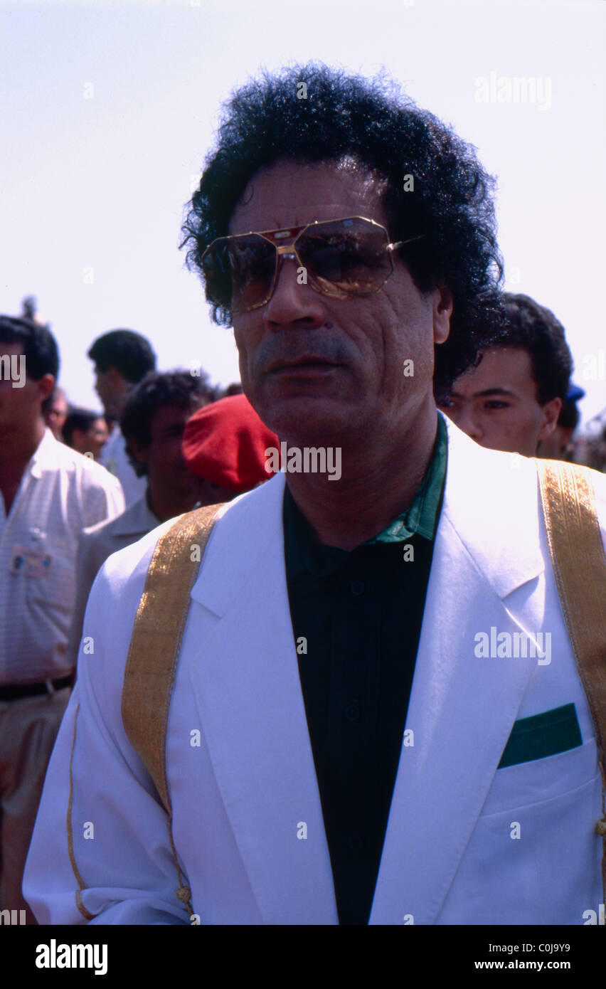 Libyan President Muammar Gaddhafi during the celebrations marking his