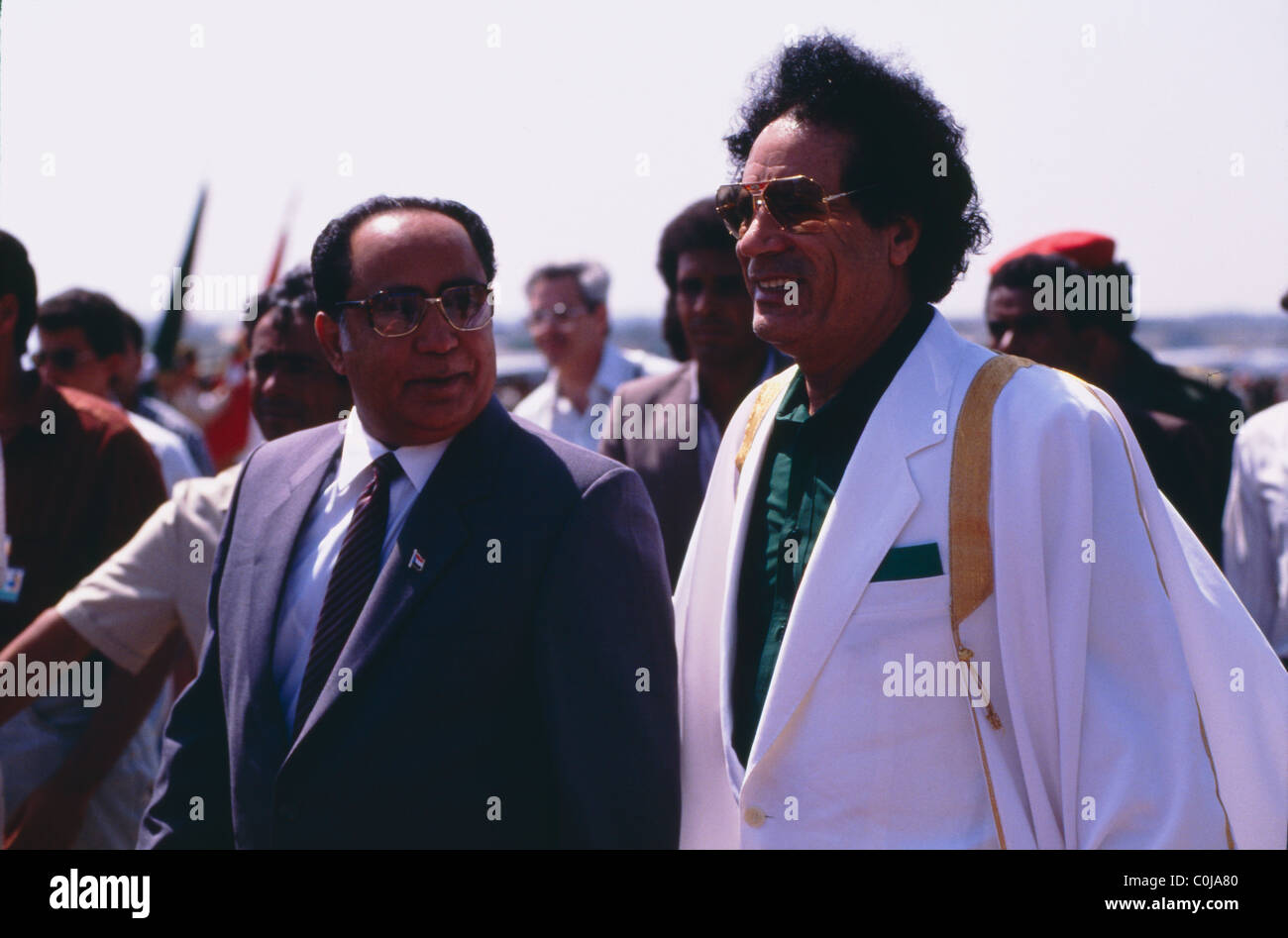 Libyan President Muammar Gaddhafi during the celebrations marking his 20th anniversary in power. Stock Photo